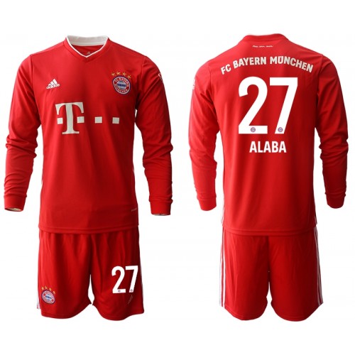 FC Bayern München Dres David Alaba 27 Dječji Domaći 2020/21 Dugim Rukavima FC Bayern München Dres David Alaba 27 Dječji Domaći 2020/21 Dugim Rukavima
